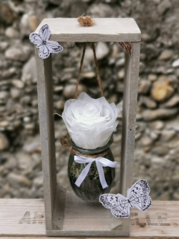 Rose éternelle suspendue (Blanche)