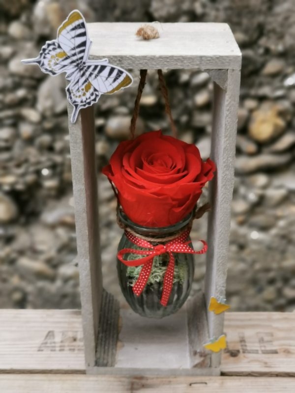 Rose éternelle suspendue (Rouge)