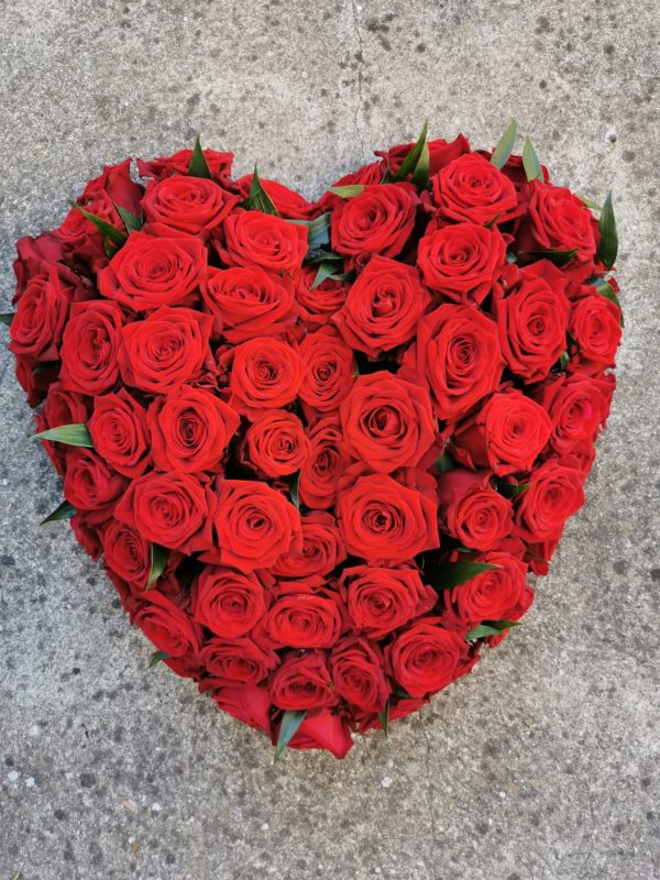 Coeur plein Roses rouge