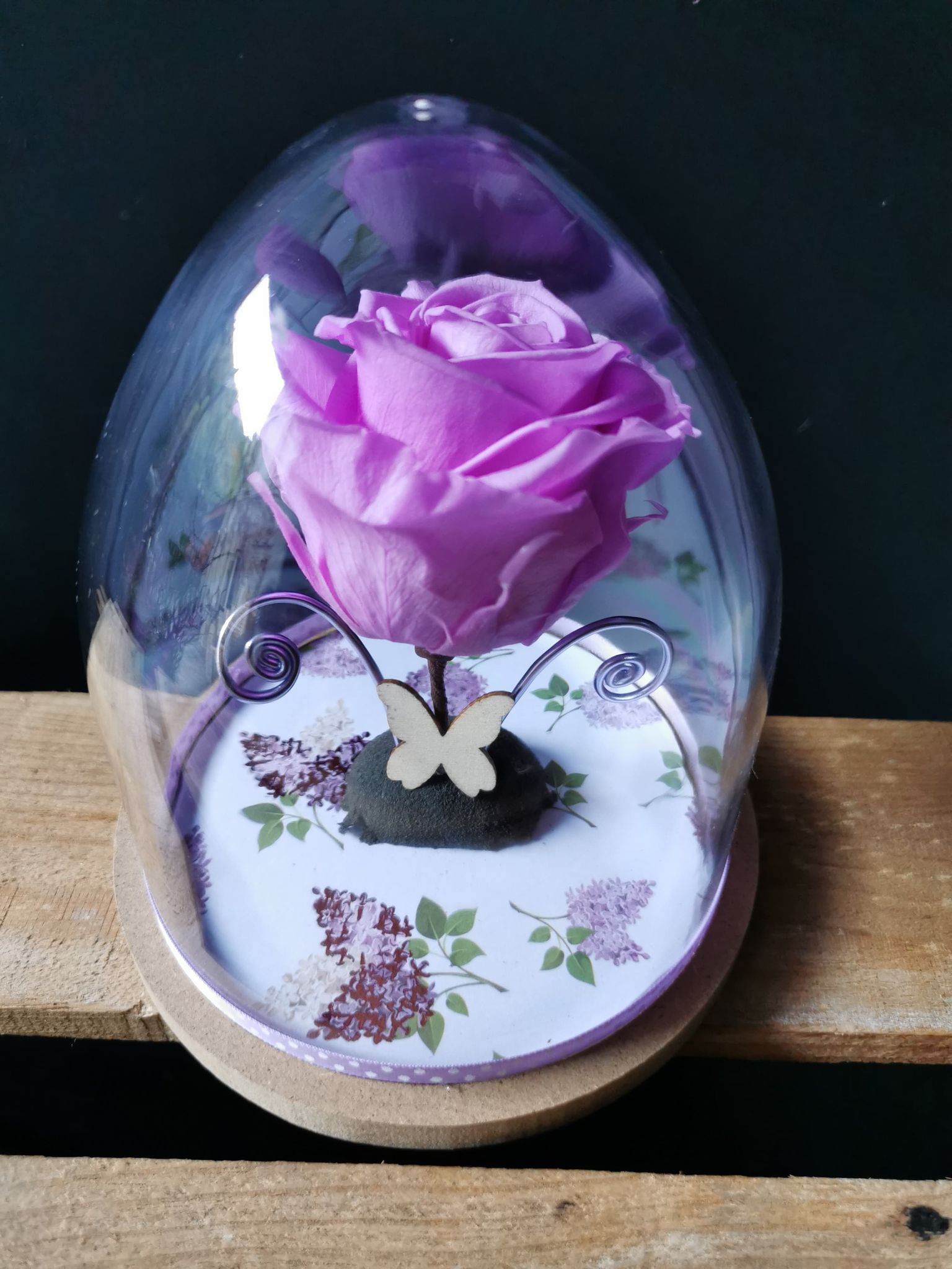 Rose éternelle sous cloche - Lilice Artisan Fleuriste