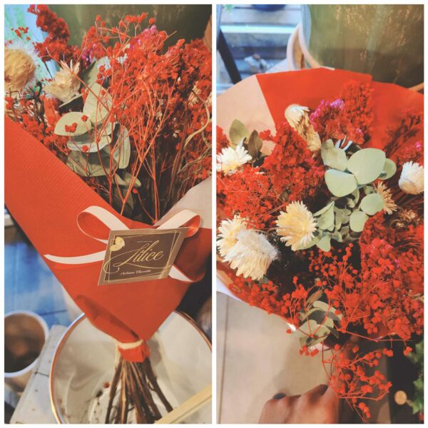 Bouquet de fleurs séchées " Amour "