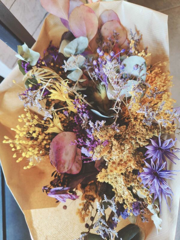 Bouquet de fleurs séchées "Ultraviolet"