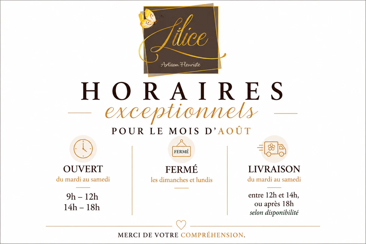 Nouveaux horaires pour le mois d'août 2026